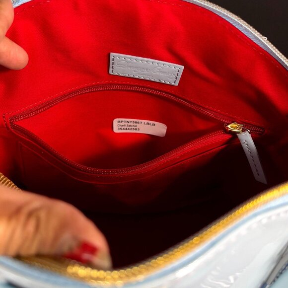 Dooney Bourke Charlie Satchel Purse Blue Shoulder Bag Crossbody Handbag Leather - Picture 10 of 12